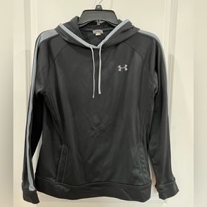 Under armour light hooded black sweatshirt. Size medium